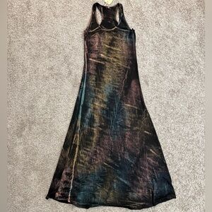 T Party Fashion Black and Blue Tie-Dye Maxi Dress